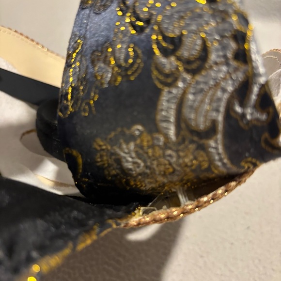 Full face Jester Joker Venetian Masquerade carnival mask wall decor gold 3 bells - Picture 7 of 8